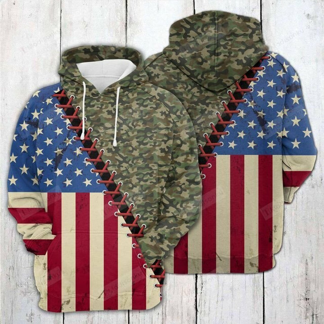 American Camo 3d All Over Print Hoodie