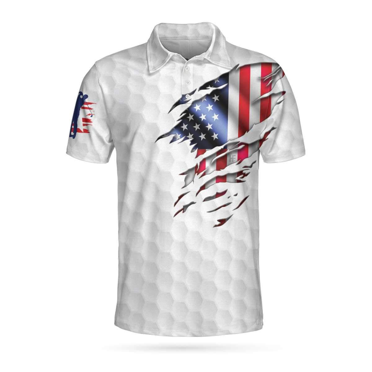 American Eagle Flag Golf Short Sleeve Polo Shirt Golf American Flag Polo Shirt Patriotic Golf Shirts Short Sleeve Polo For Men