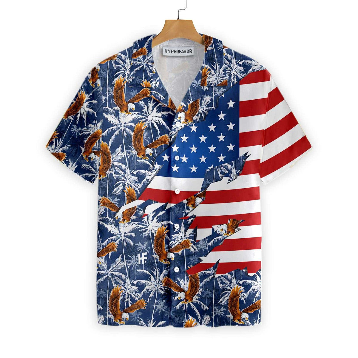 American Eagle Palm Tree Hawaiian Shirt
