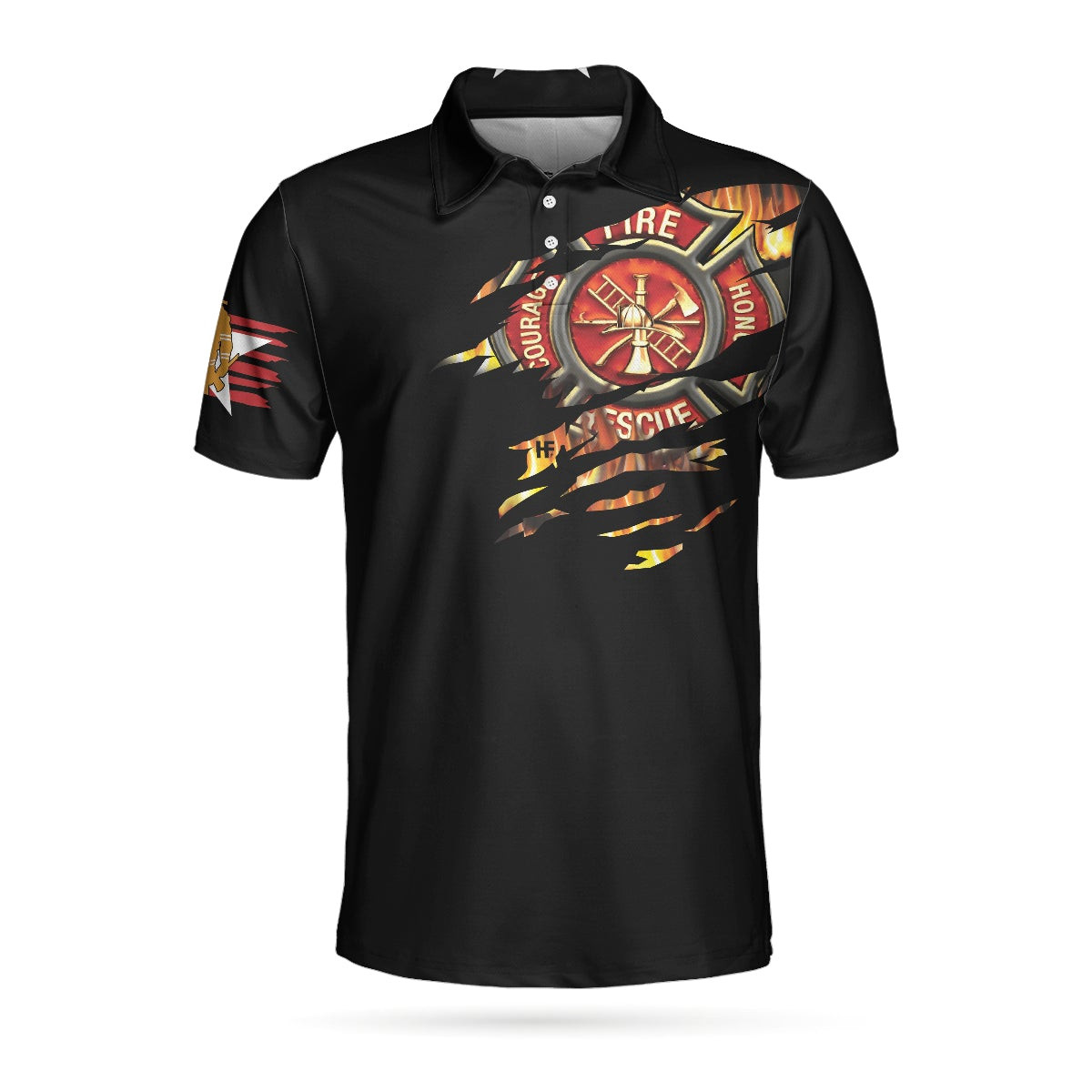 American Firefighter Polo Shirt Black Firefighter Shirt For Men Cool Gift For Firefighters