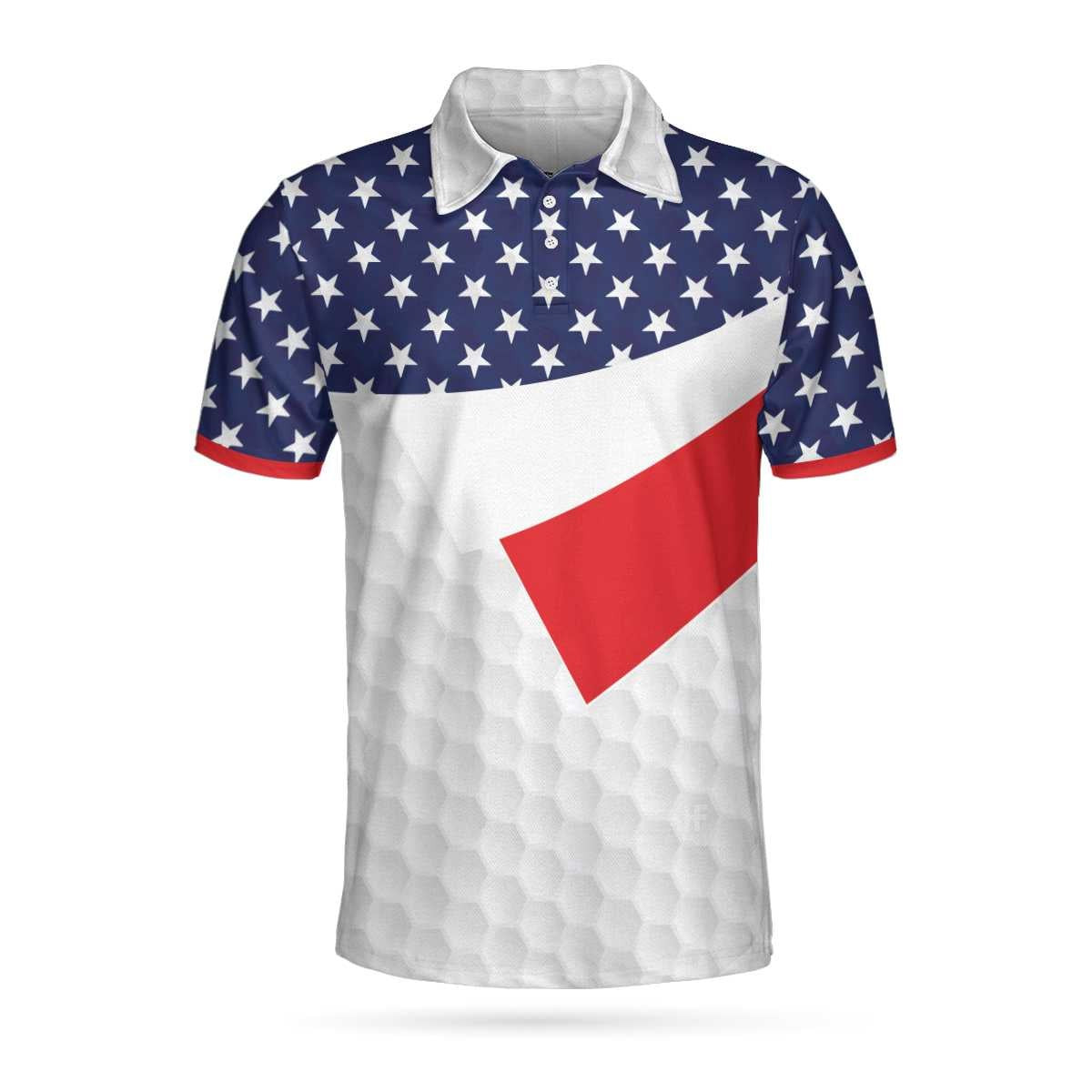 American Flag Golf Texture Short Sleeve Golf Polo Shirt Golfaholic Polo Shirt Patriotic Golf Shirt For Men