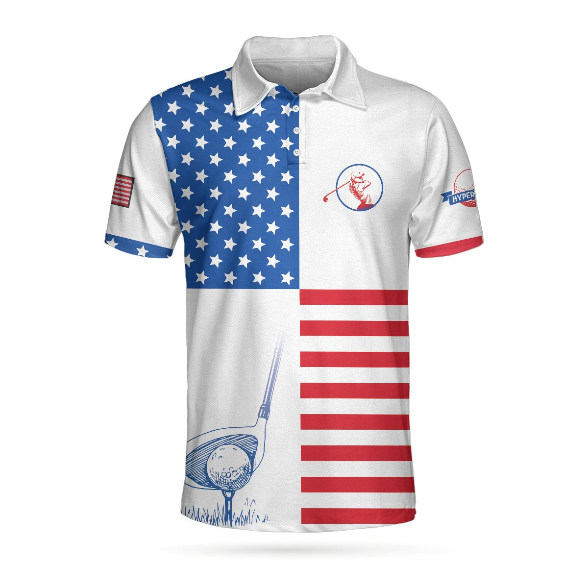 American Flag Golf V2 Short Sleeve Unisex Golf Polo Shirt Polo Shirts ...