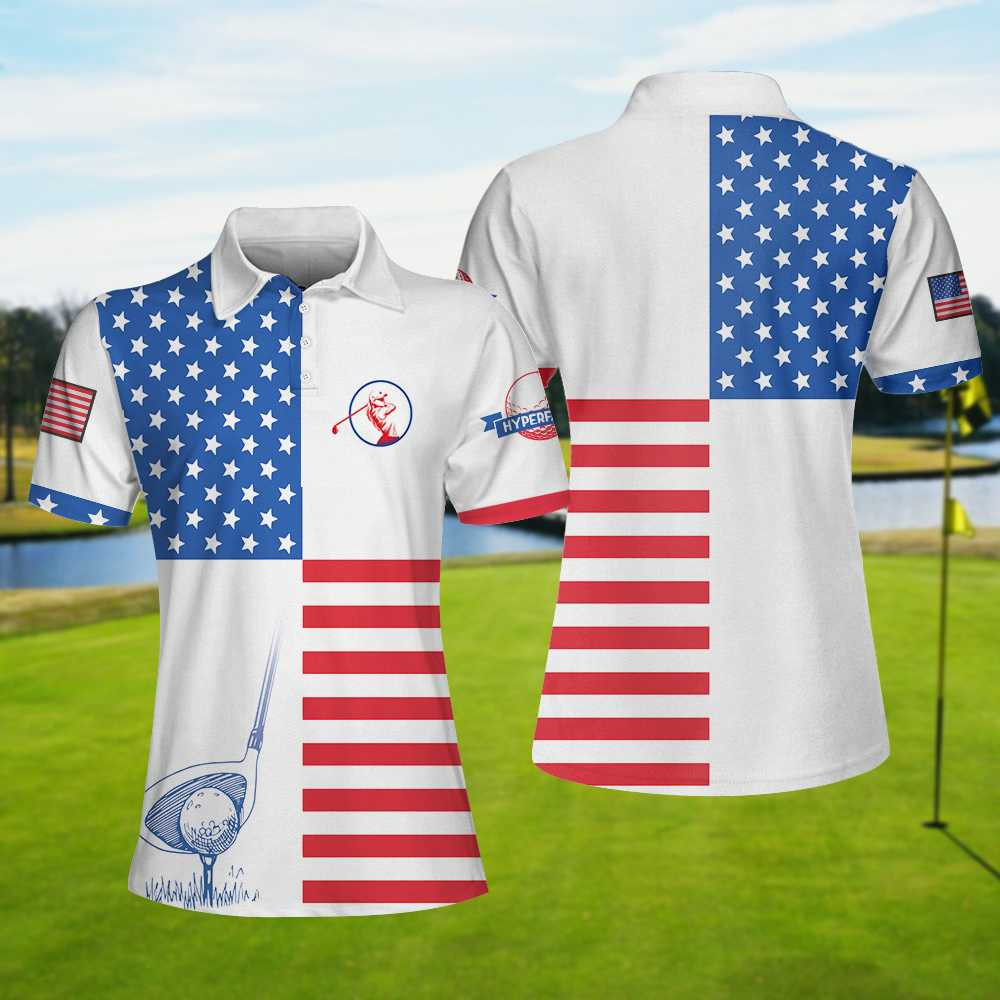 American Flag Golf V2 Short Sleeve Unisex Golf Polo Shirt Polo Shirts For Men And Women