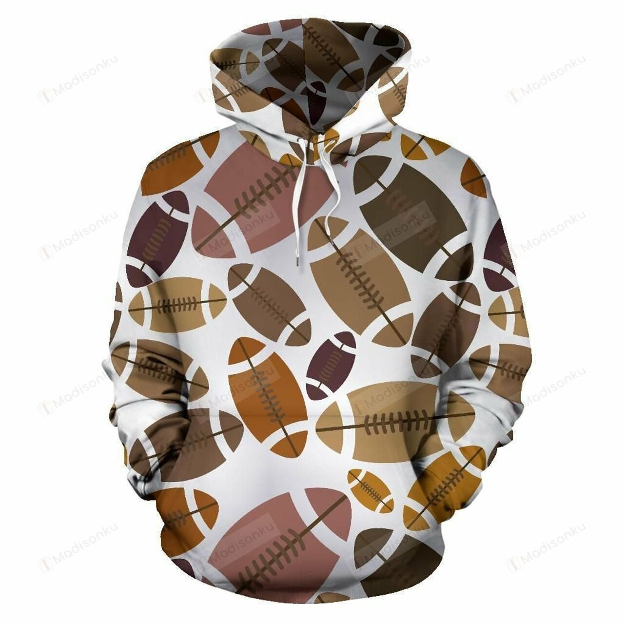 American Football Rugby Ball 3d All Over Print Hoodie
