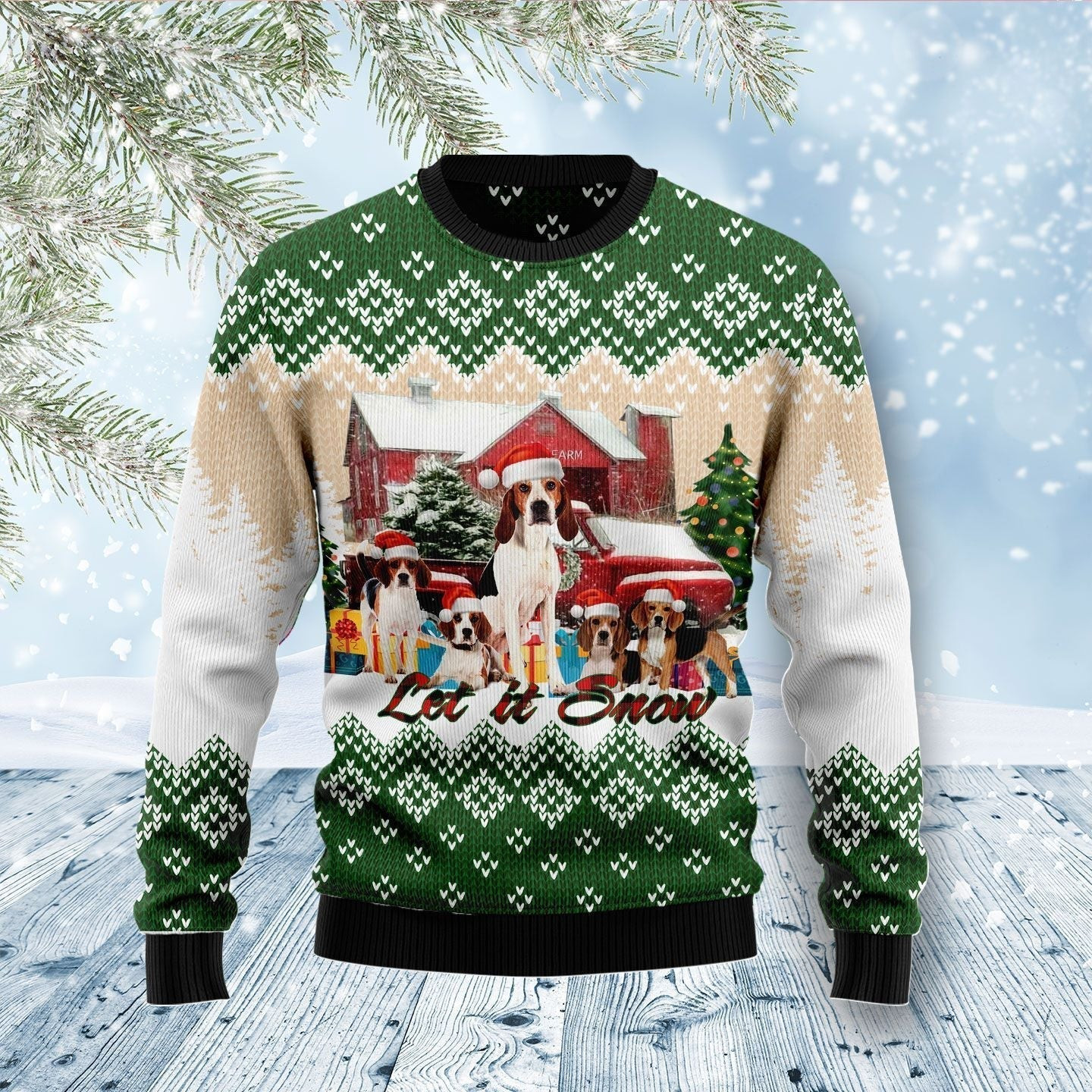 American Foxhound Let It Snow Ugly Christmas Sweater Ugly Sweater For Men Women, Holiday Sweater