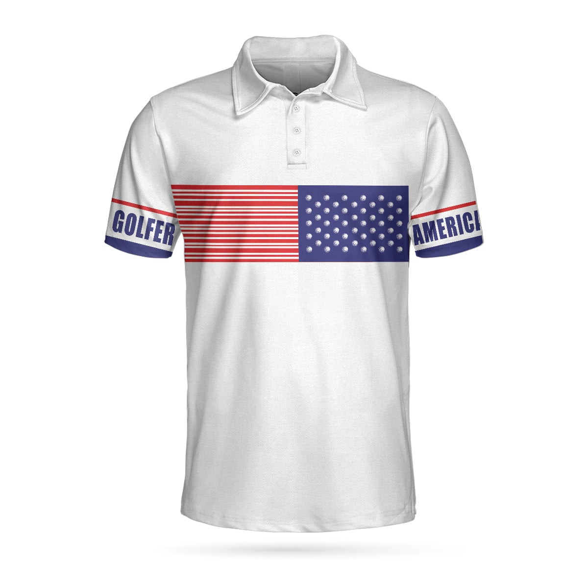 American Golfer Golfing Polo Shirt Strips Barcode American Flag Polo Shirt Patriotic Golf Shirt For Men