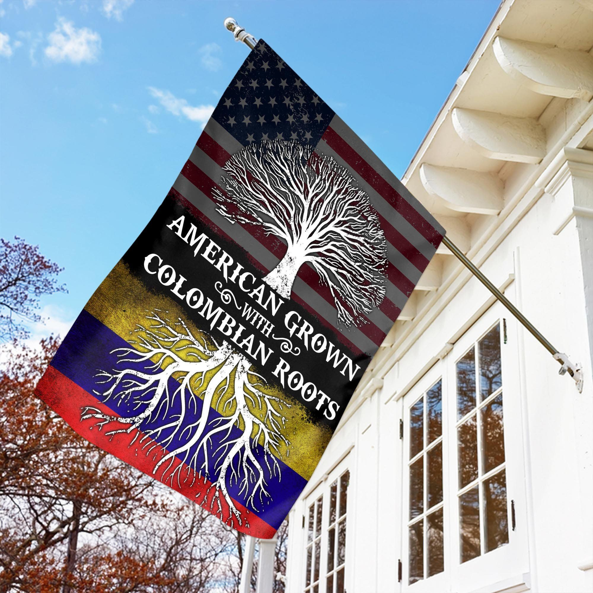 American Grown With Colombian Roots Flag  Garden Flag House Flag