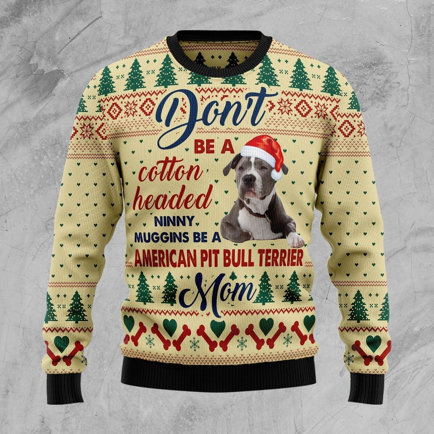 American Pit Bull Terrier Mom Ugly Christmas Sweater, Ugly Sweater For Men Women, Holiday Sweater