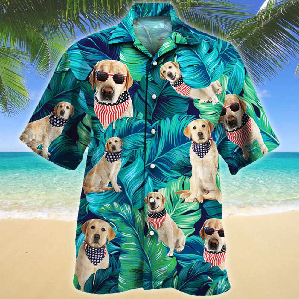 American Style Labrador Retriever Dog Lovers Gift Hawaii Shirt Hawaiian Shirt For Men
