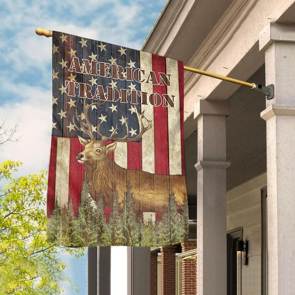 American Tradition Deer Garden Flag House Flag