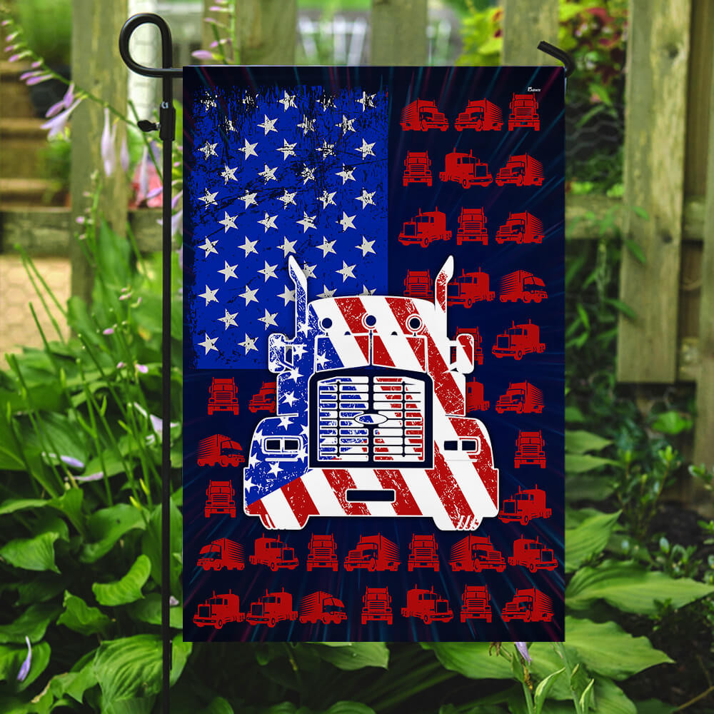 American Trucker 4th Of July Flag Fourth July Flag USA Independence Day Flag Patriotic Flag