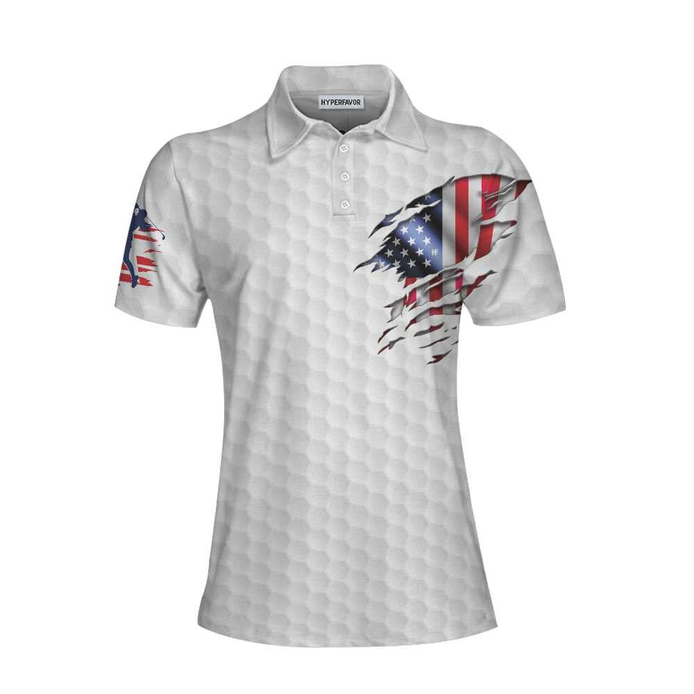 American Woman Golfer Golf Shirt Short Sleeve Women Polo Shirt