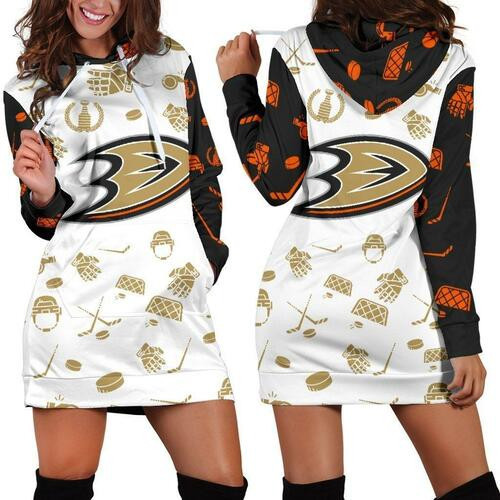 Anaheim Ducks Hoodie Dress Sweater Dress Sweatshirt Dress 3d All Over Print For Women Hoodie