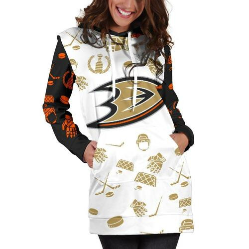 Anaheim Ducks Hoodie Dress Sweater Dress Sweatshirt Dress 3d All Over Print For Women Hoodie