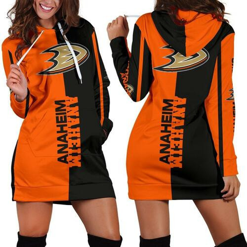 Anaheim Ducks Hoodie Dress Sweater Dress Sweatshirt Dress 3d All Over Print For Women Hoodie