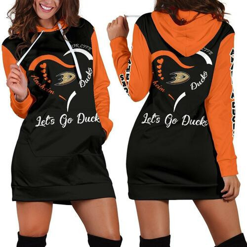 Anaheim Ducks Hoodie Dress Sweater Dress Sweatshirt Dress 3d All Over Print For Women Hoodie