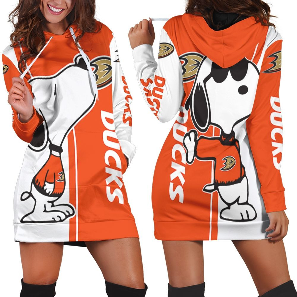 Anaheim Ducks Snoopy Lover 3d Hoodie Dress Sweater Dress Sweatshirt Dress