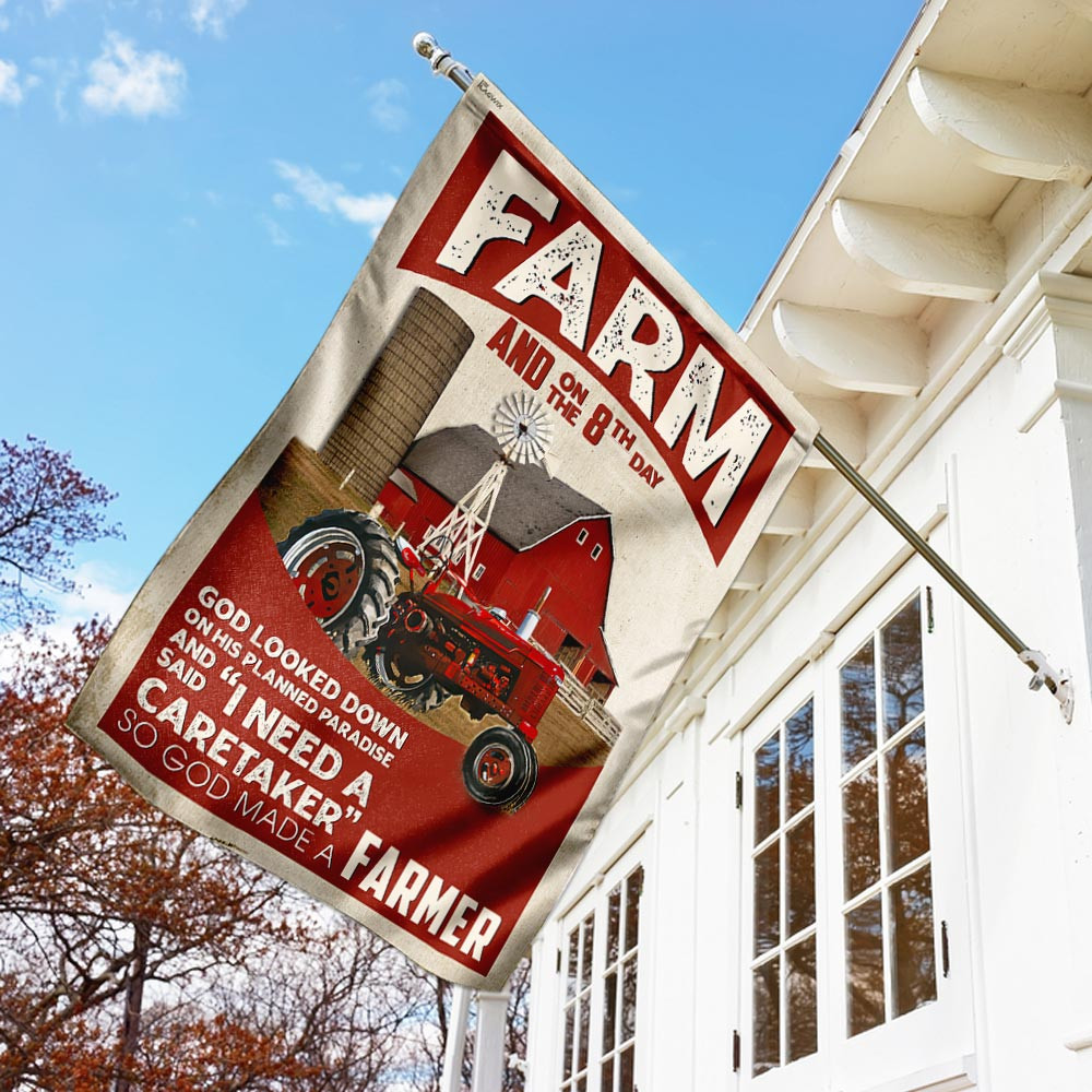 And On The 8th Day God Made A Farmer Flag Jesus Flag Christian's Flag