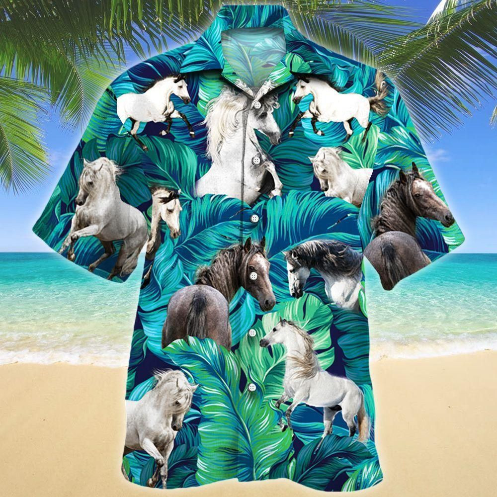 Andalusian Horse Lovers Aloha Hawaiian Shirt Colorful Short Sleeve Summer Beach Casual Shirt For Men And Women