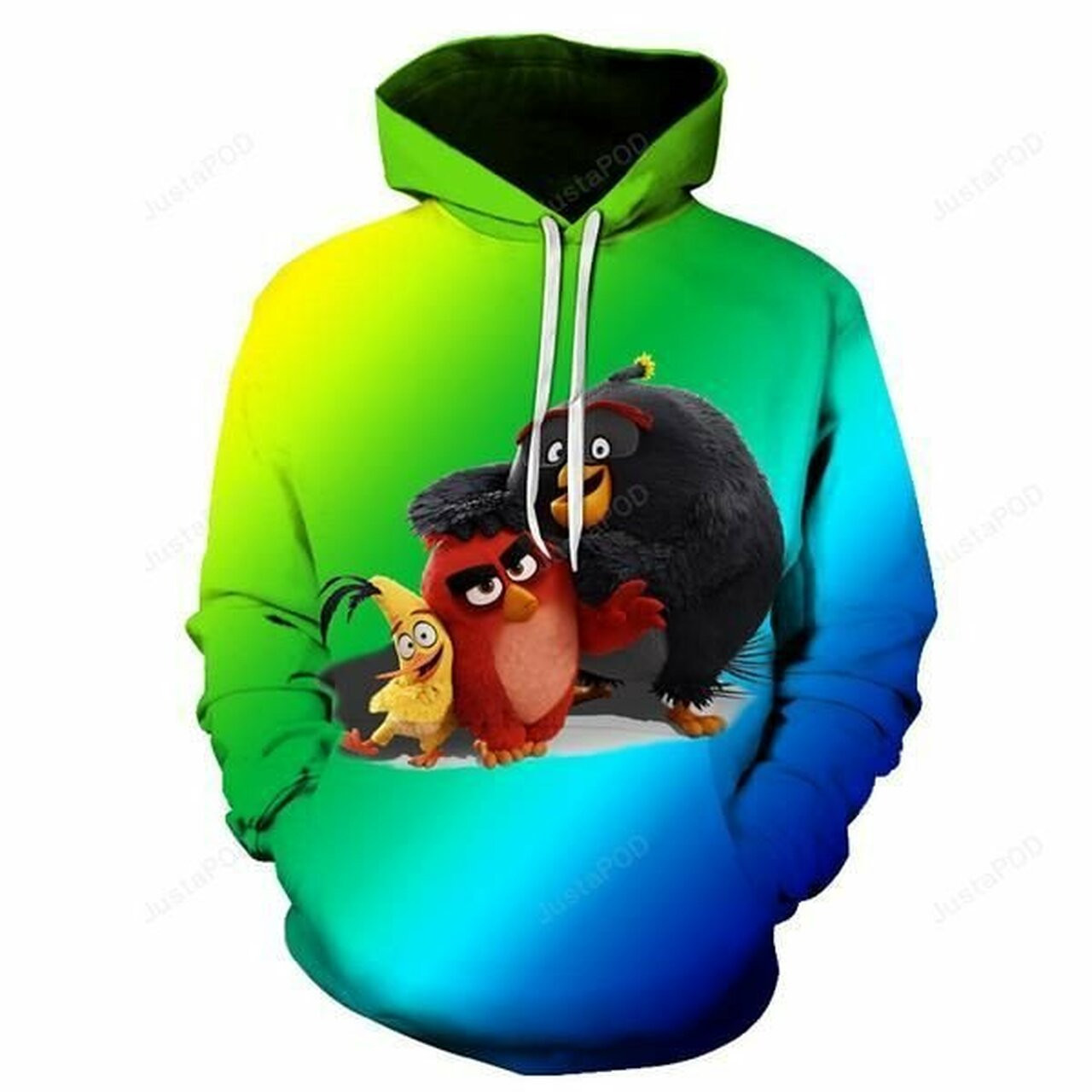 Angry Birds 3d All Over Print Hoodie