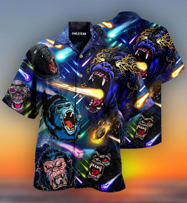 Animals Amazing Screaming Gorilla Limited Edition - Hawaiian Shirt - Hawaiian Shirt For Men