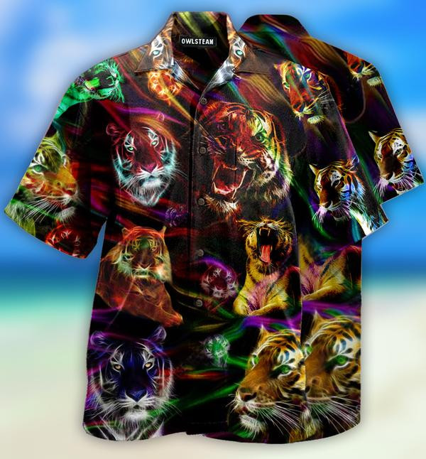 Animals Amazing Tiger Neon Limited Edition - Hawaiian Shirt - Hawaiian Shirt For Men