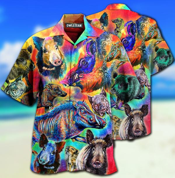 Animals Colorful Wild Boar Limited - Hawaiian Shirt - Hawaiian Shirt For Men