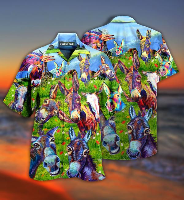 Animals Donkey Be Smart Be Badass Edition - Hawaiian Shirt - Hawaiian Shirt For Men