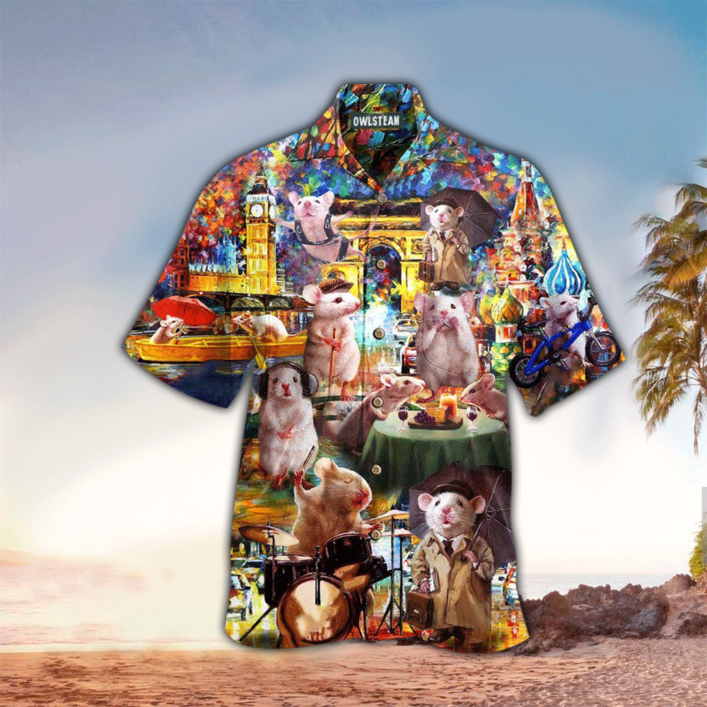 Animals Hamster Traveling Around The World Edition Hawaiian Shirt for Men and Women