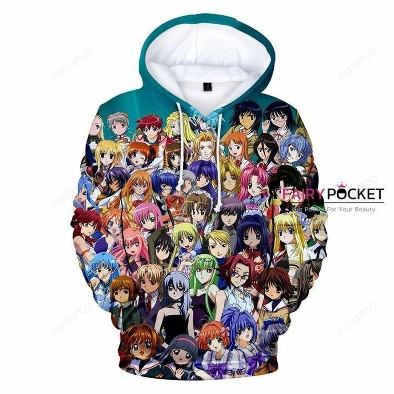 Anime All Girl Characters 3d All Over Print Hoodie