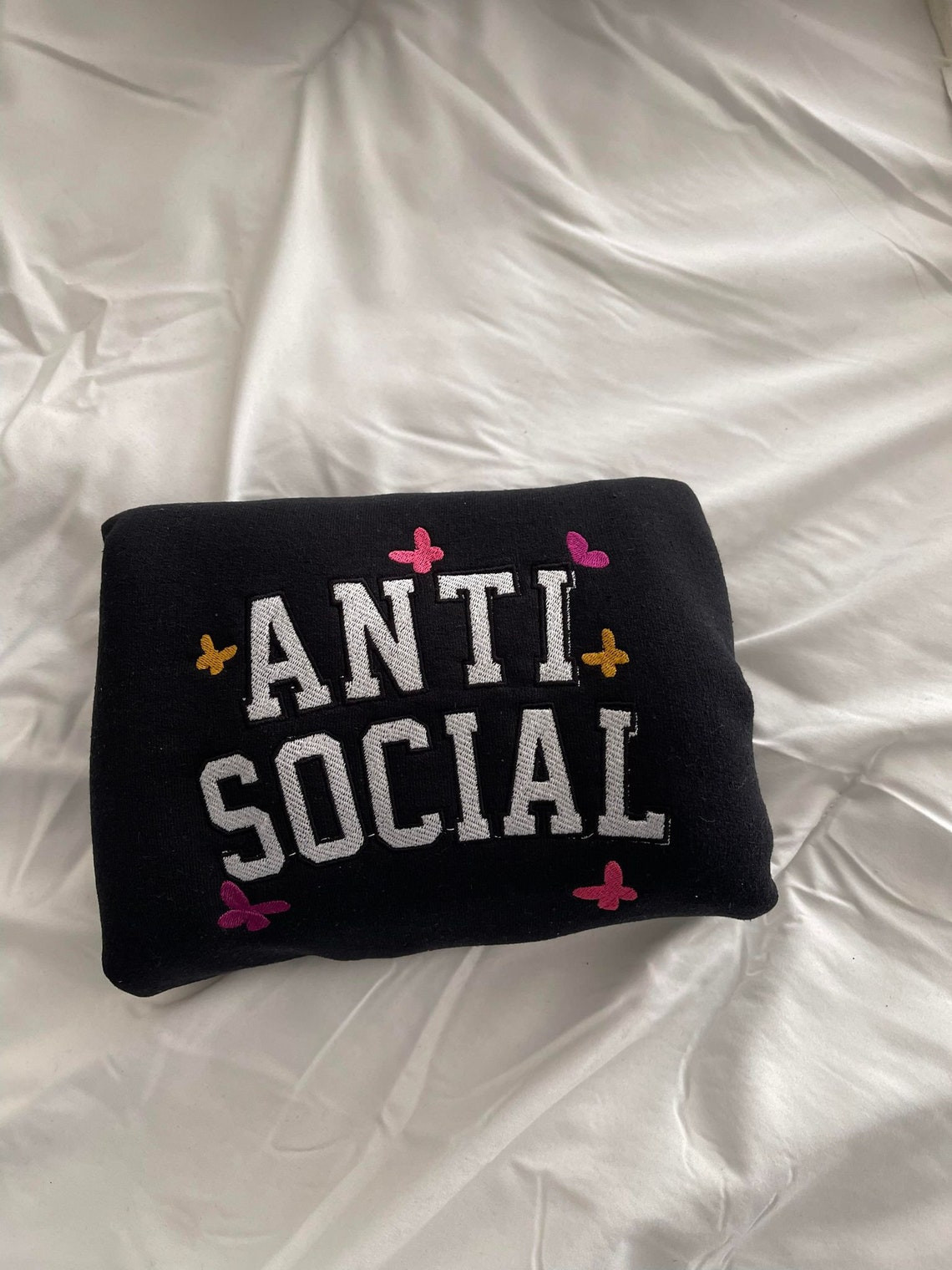 Anti Social Embroidered Crewneck
