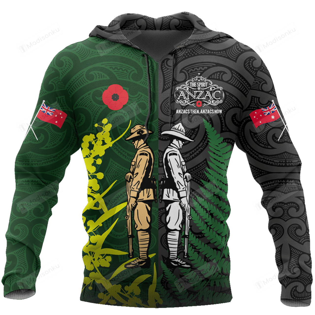 Anzac Day The Ode Remembrance Lest We Forget Kiwi And Australia 3d All Over Print Hoodie