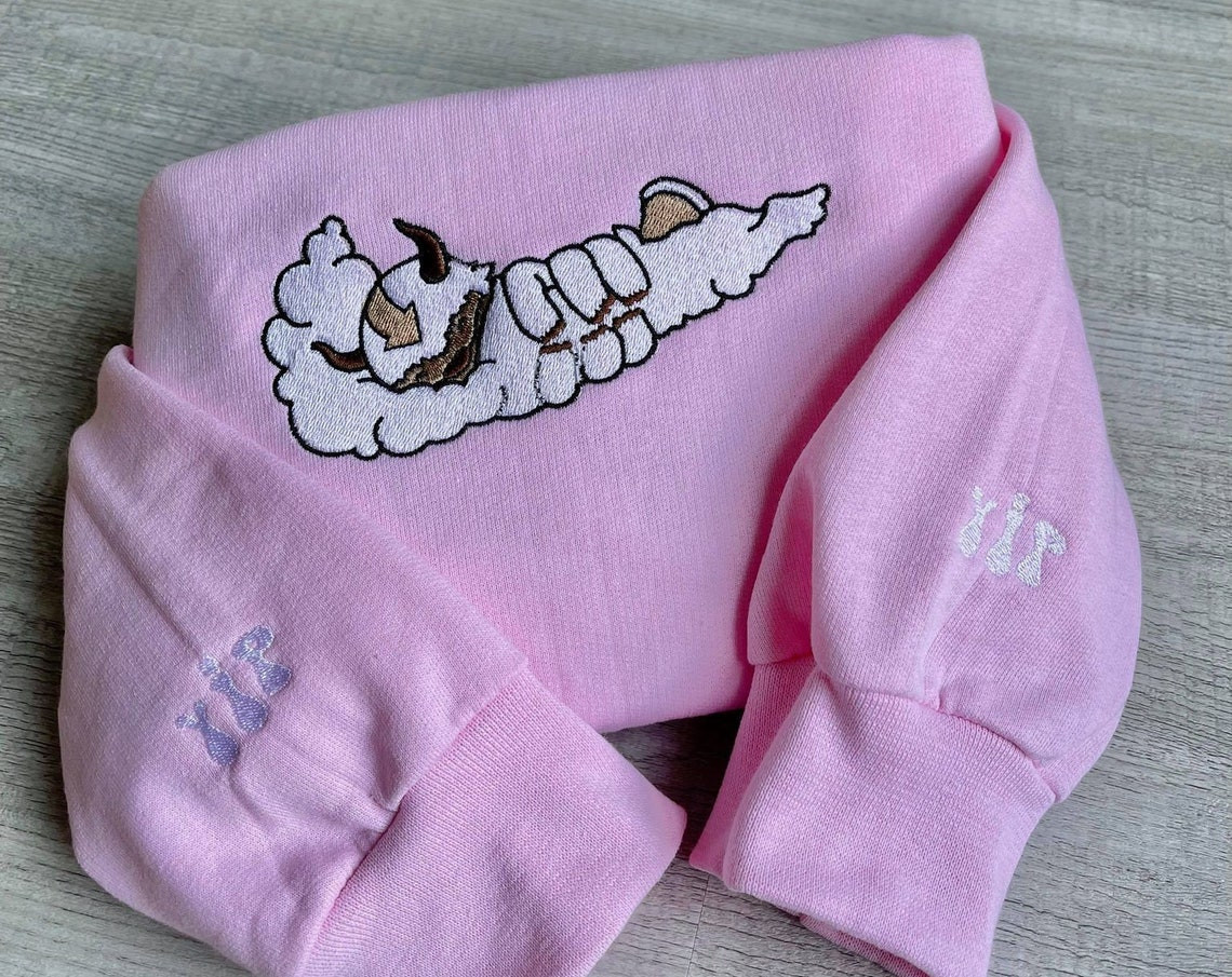 Appa Cloud Embroidered Crewneck Yip Yip On Sleeve Addition