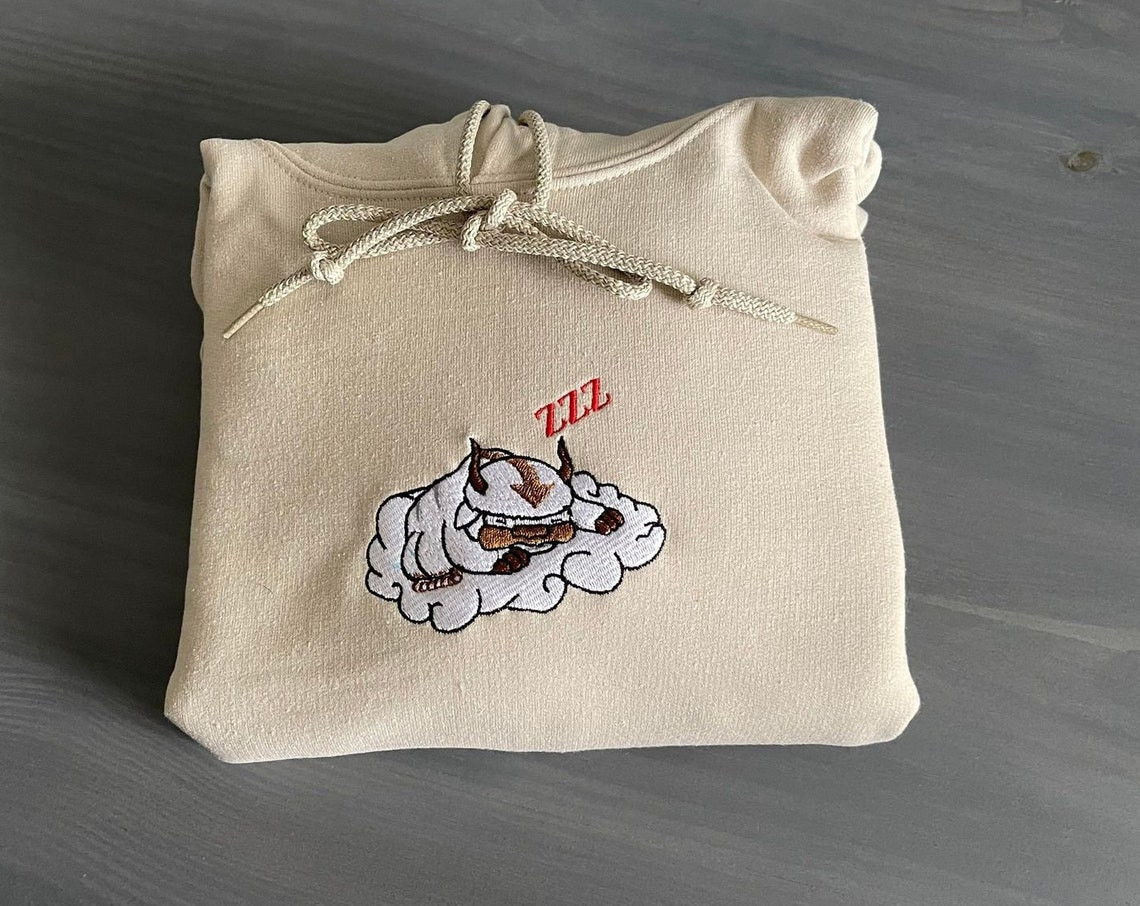 Appa Sleeping On Cloud Embroidered Hoodie