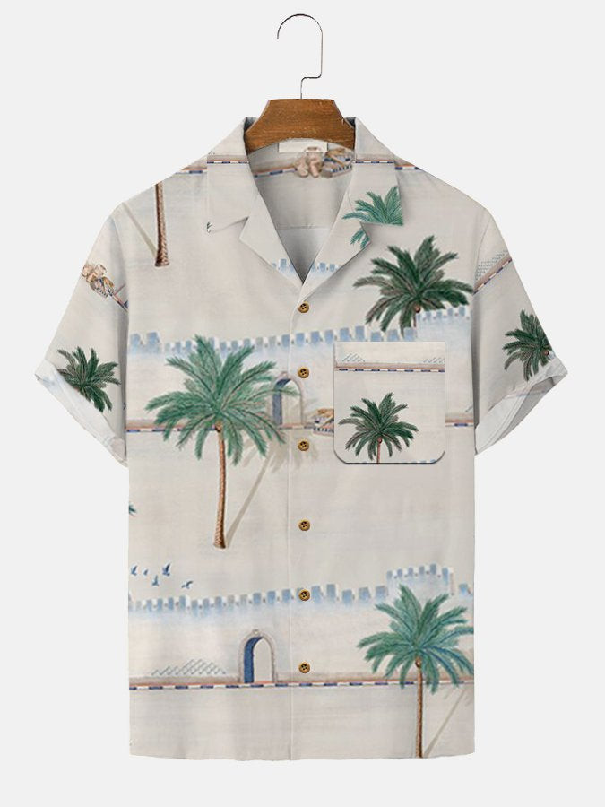 Apricot Holiday Palm Tree Authentic Hawaiian Shirts