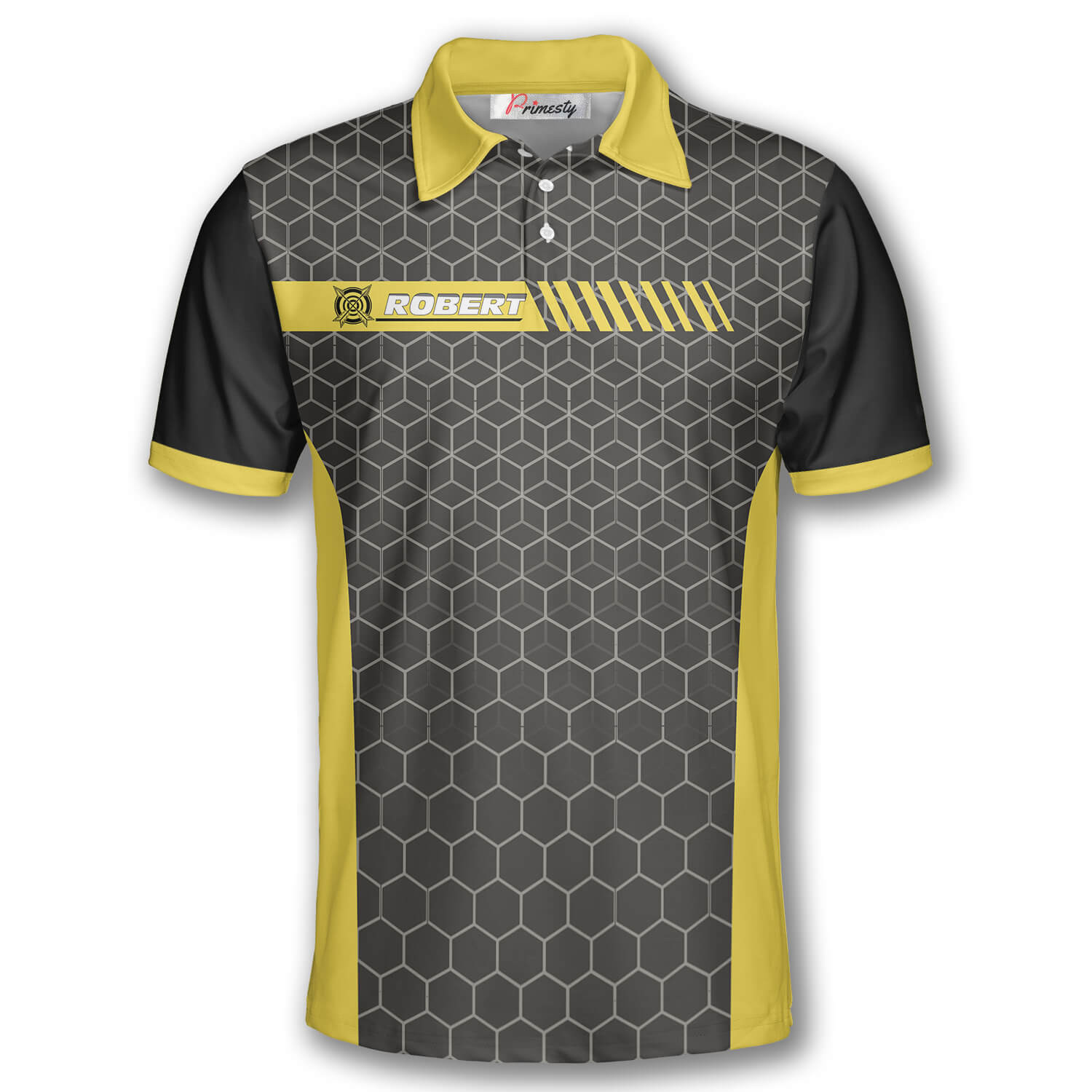 Archery Honeycomb Pattern Emblem Custom Polo Archery Shirts for Men