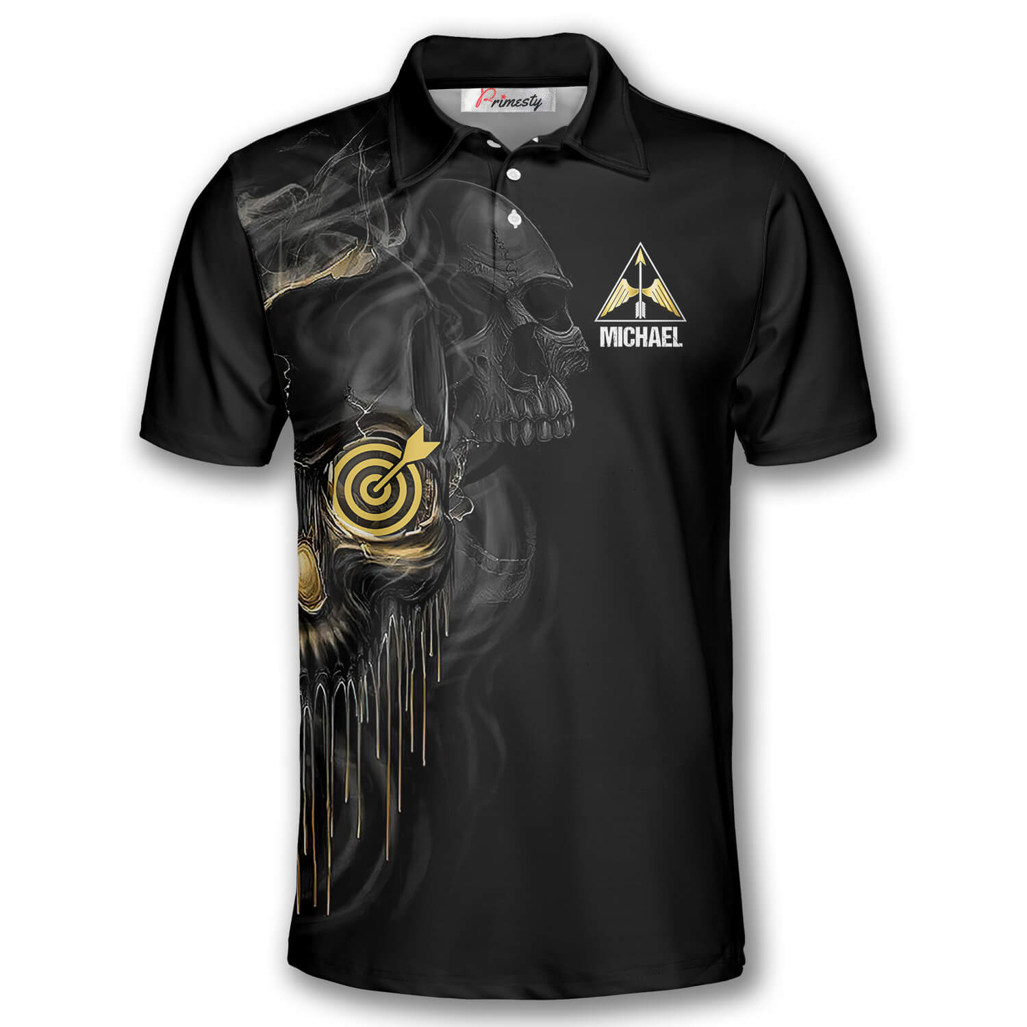 Archery Skull Shut Up and Shoot Custom Polo Archery Shirts for Men