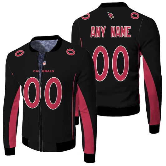 Arizona Cardinals Nfl Color Rush Limited Black Jersey Style Custom Gift For Arizona Fans Fleece Bomber Jacket