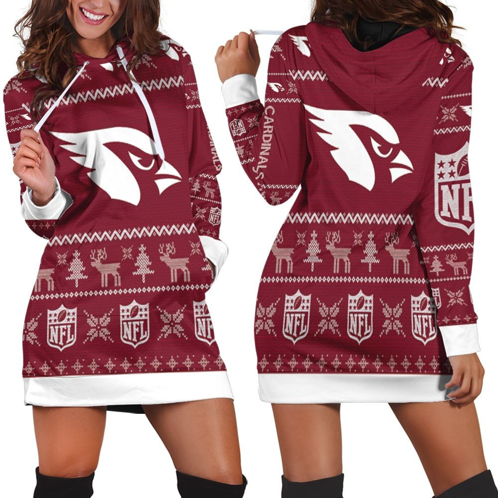 Arizona Cardinals Nfl Ugly Sweatshirt Christmas 3d Hoodie Dress For Women