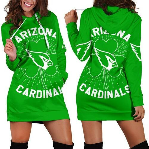 Arizona Cardinals St Patricks Day Hoodie Dress Sweater Dress Sweatshirt Dress 3d All Over Print For Women Hoodie