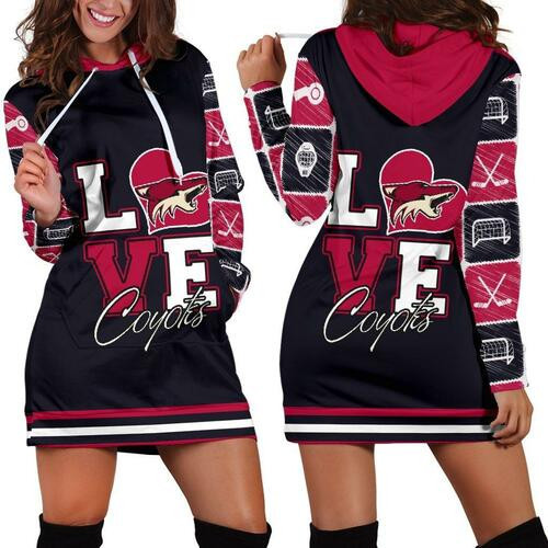 Arizona Coyotes Hoodie Dress Sweater Dress Sweatshirt Dress 3d All Over Print For Women Hoodie