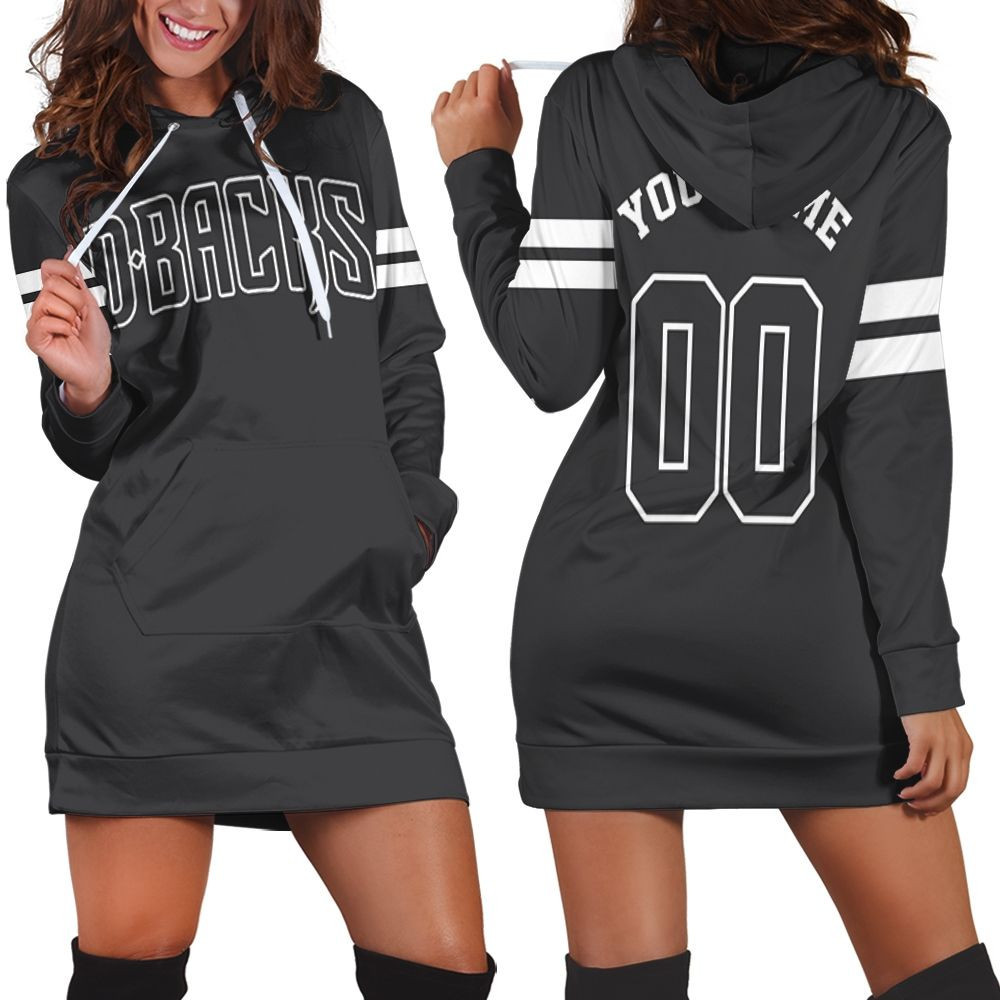 Arizona Diamondbacks Majestic 2019 Personalized Black Jersey Inspired Hoodie Dress Sweater Dress Sweatshirt Dress