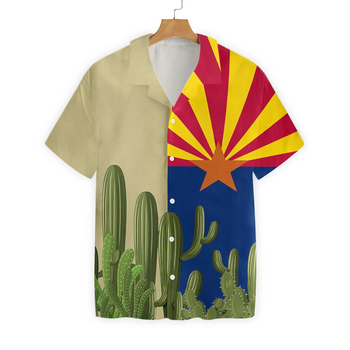 Arizona Flag Saguaro Hawaiian Shirt