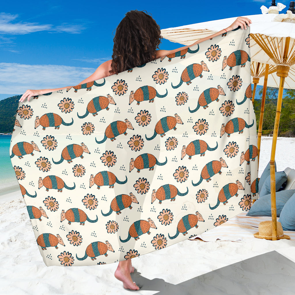 Armadillo Pattern Print Sarong Cover Up Armadillo Pareo Wrap Skirt Dress