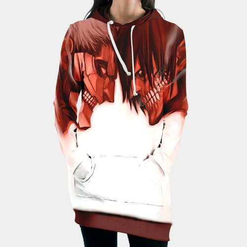 Armored Titan Versus Eren Yeager Titan 3d Hoodie Dress Sweater Dress Sweatshirt Dress Hoodie