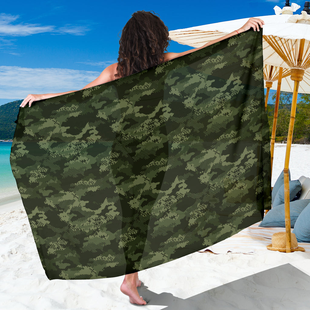 Army Camouflage Pattern Print Sarong Cover Up Army Camouflage Pareo Wrap Skirt Dress