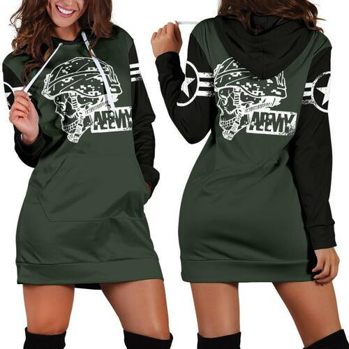 Army Womens Hoodie Dress Sweater Dress Sweatshirt Dress 3d All Over Print For Women Hoodie