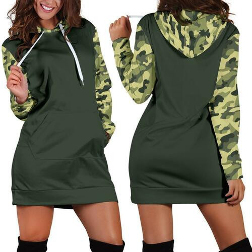 Army Womens Hoodie Dress Sweater Dress Sweatshirt Dress 3d All Over Print For Women Hoodie