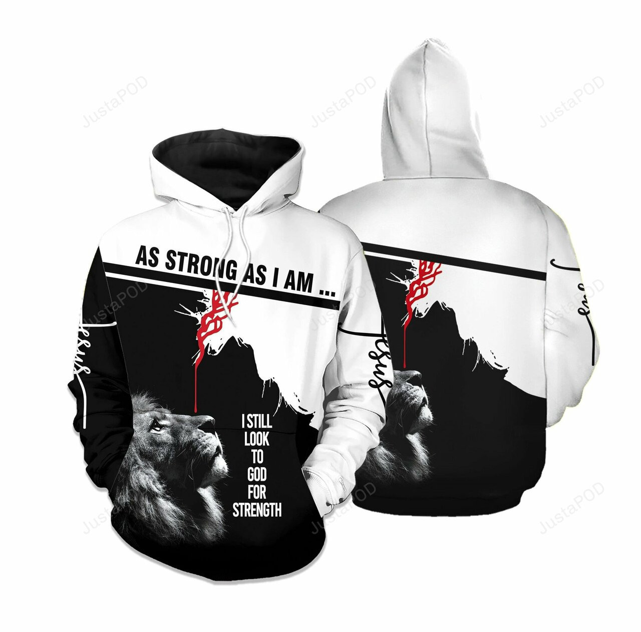 As Strong As I Am Jesus Lion 3d All Print Hoodie