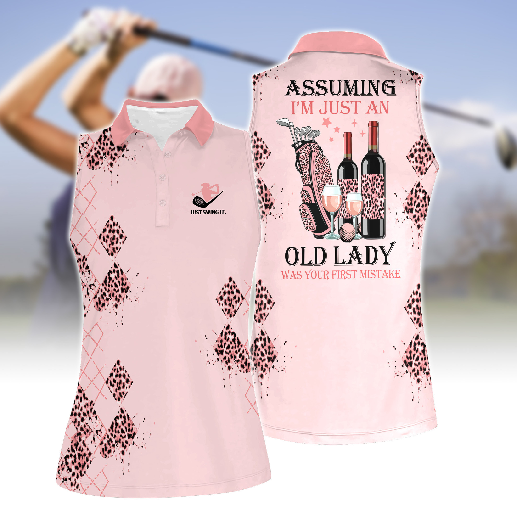 Assuming Im Just An Old Lady Was Your First Mistake V2 Women Short Sleeve Polo Shirt Sleeveless Polo Shirt